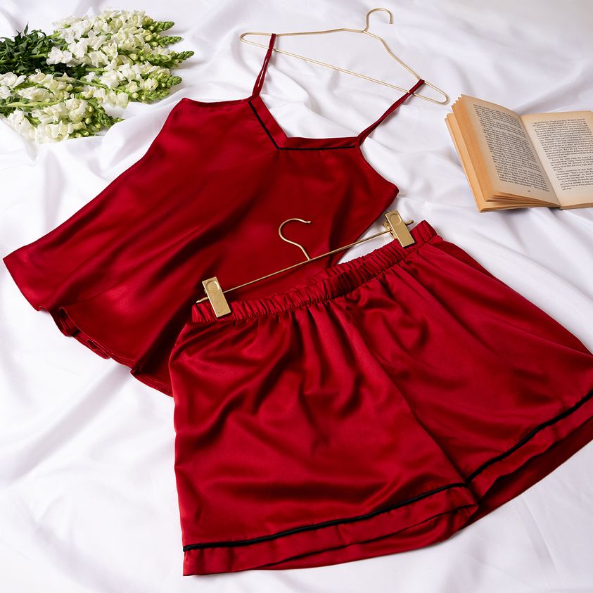 Top and Shorts Nightsuit | Night Dress Above Knee Lingerie Night Dress