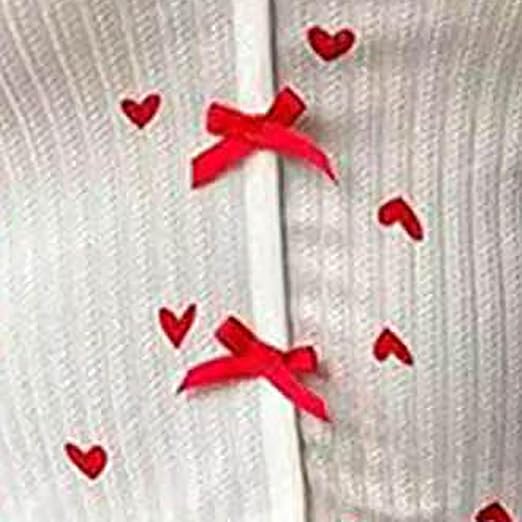 Ava Red & White Heart Print Soft Lingerie Sleepwear