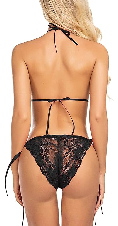 Melo Deep V-Neck Backless Bodysuit Nightwear