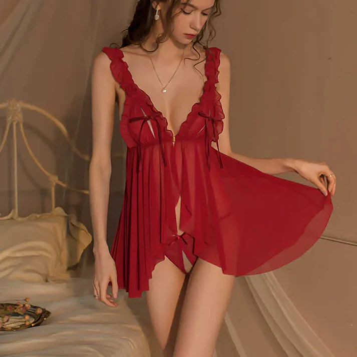 Shea Mesh Two Piece Lingerie Set