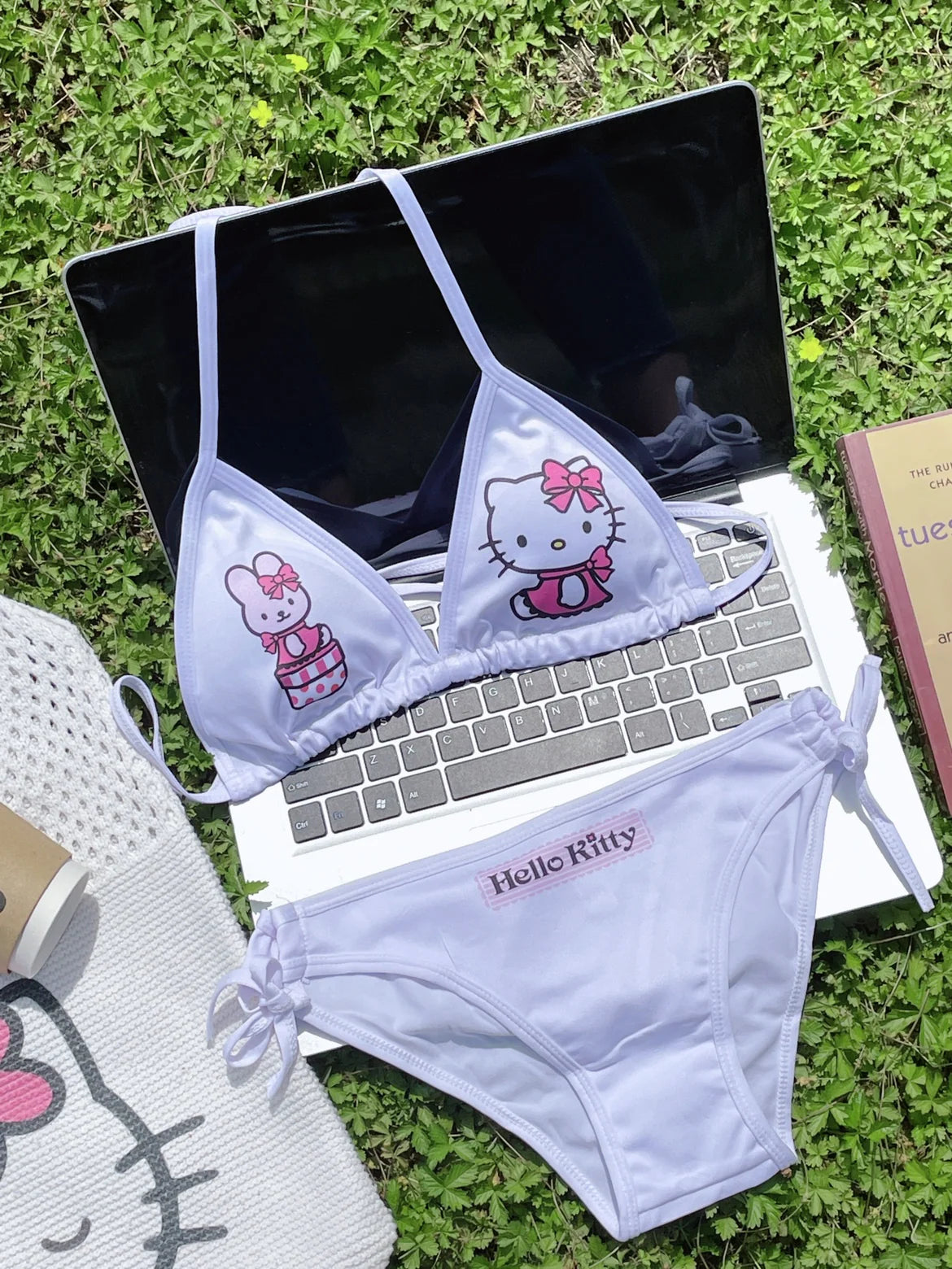 Cute Hello Kitty Cartoon Bikini Swimsuit Set for Women