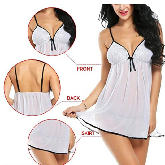 Women's Net Babydoll Dresses in Spandex Lycra Material