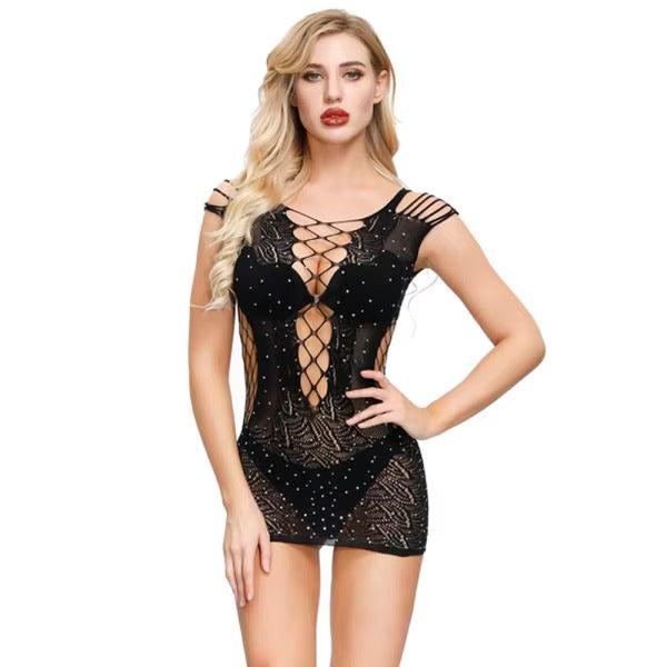 Nadie Lace Above Knee Body Stocking Lingerie